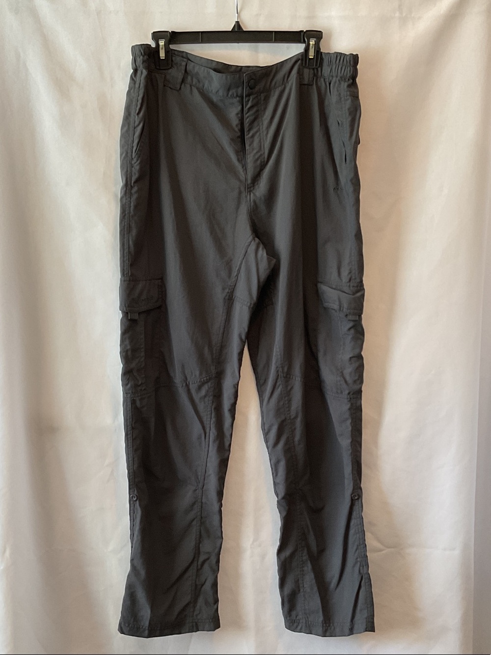 Men's Dark Gray Cargo Pants with Elastic Waist UPF 50 Adjustable Length